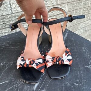 Mollini Noshell Mo Neutral Abstract Black Heeled Sandals size 8